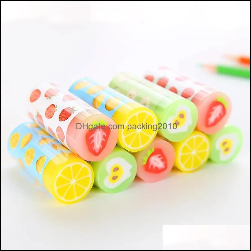 Fruit Eraser 30pcs/pack Candy Color Stationery Eraser Fruit Series Rubber Earsers School Supplies For Student Gift