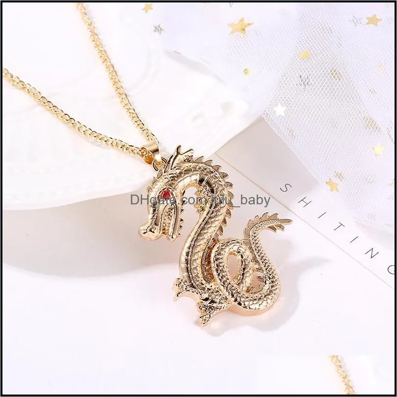 pretty dragon pendant necklace for men punk jewelry fashion jewelry gift for women collares long chains necklaces chic bracele