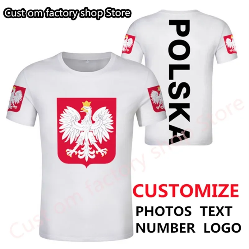 Polônia de verão pólos personalizados tshirt homens esportes camiseta diy tee polska emblema camisa personalizada pl country polacy camiseta 220616