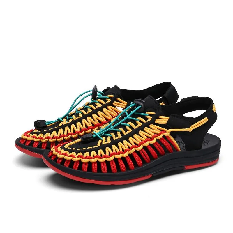 Sandals Summer Men's And Women's Woven Shoes Fashionable Multi-color Couple High Elastic Casual Roman SandalsSandals