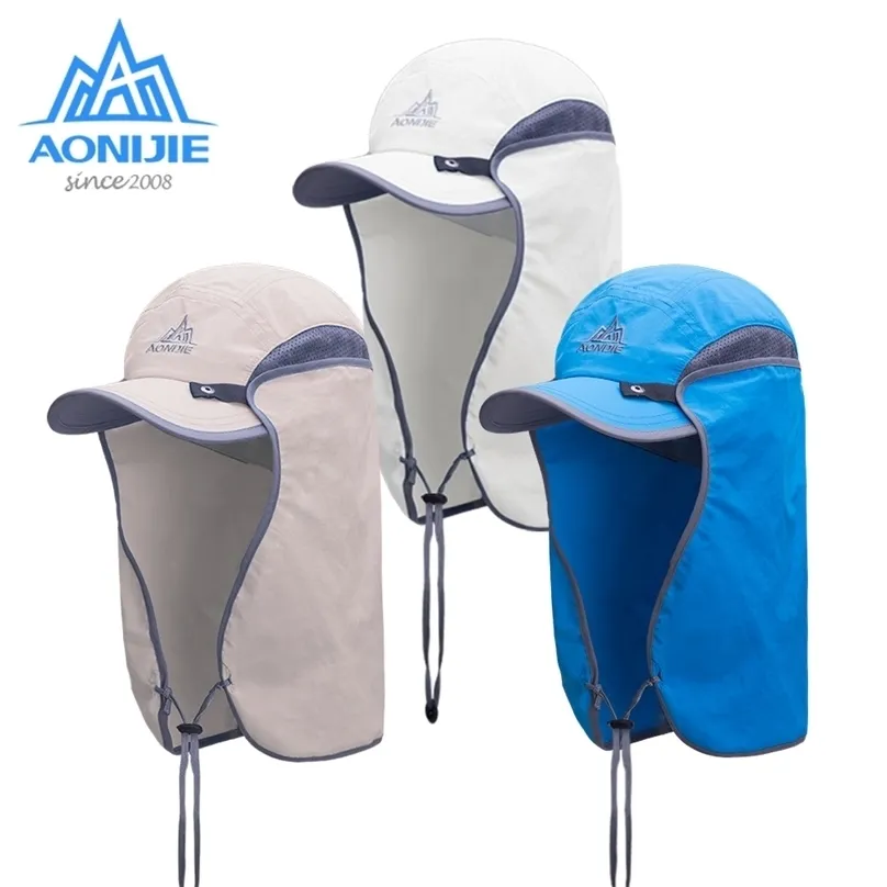 Aonijie E4089 Summer Unisex Fishing Visor Cap Hat Outdoor UPF 50 Ochrona przed słońcem z wyjmowaną klapką na szyję ucha 220813