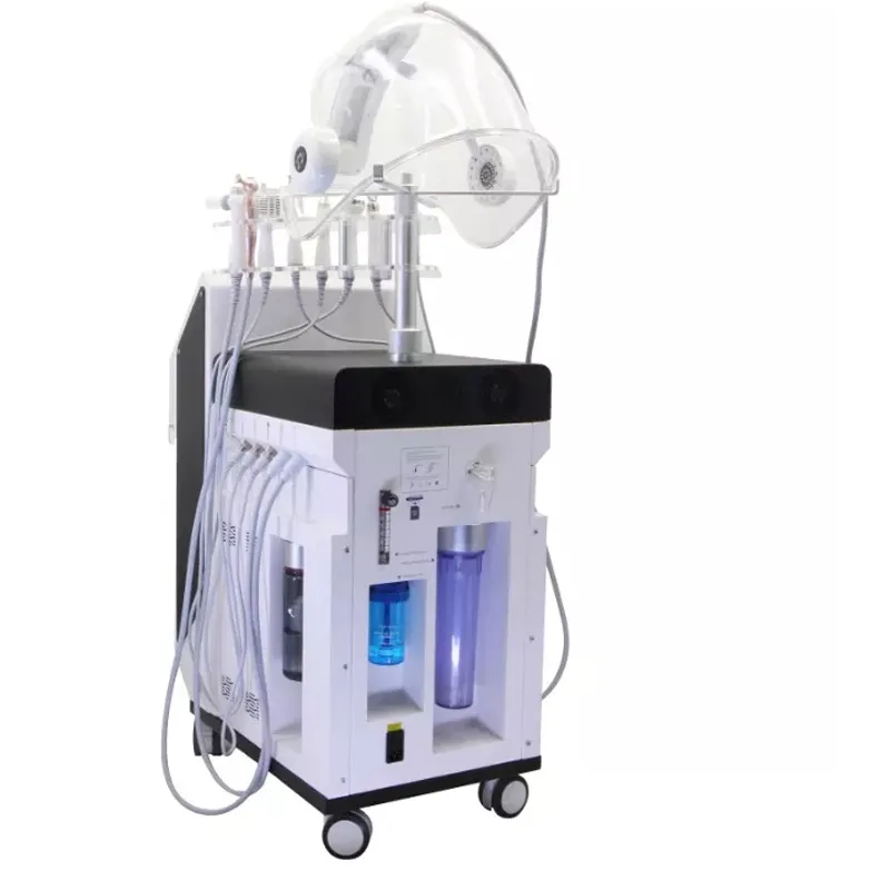 aqua hydrodermabrasion machine 11 in 1 Oxygen jet peel Oxygen mask with PDT led light therapy spa