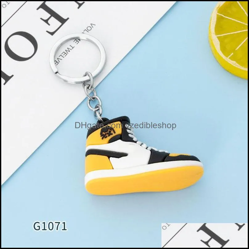 2022 Hot selling New style Stereo sneakers keychains button pendant 3D mini basketball shoes model soft plastic decoration gift key