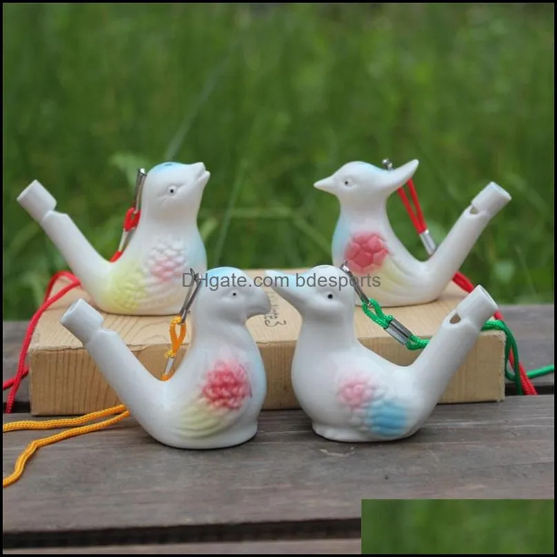Creative Water Bird Whistle Clay Birds Ceramic Glazed Song Chirps Bathtime Kids Toys Gift Christmas Party Favor 2181 V2