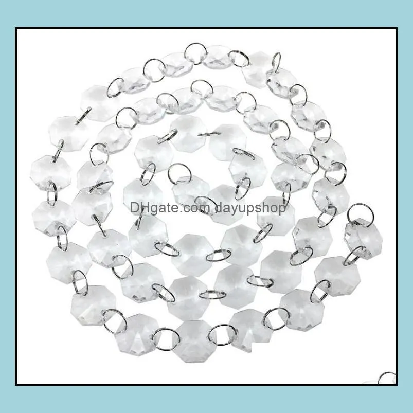 Decorazione per feste 14Mm Cristallo Trasparente Acrilico Appeso Perline Catena Siery Anello Ghirlanda Tenda Lampadario Matrimonio Natale T Dayupshop Dhi6O