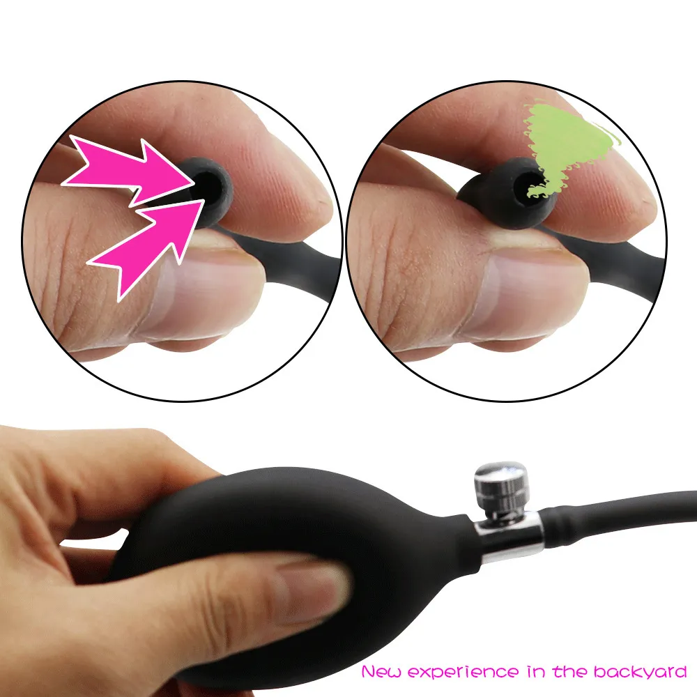 inflatable penis plug Inflatable Penis Butt Plug Pump Up Sex Toy main image 1