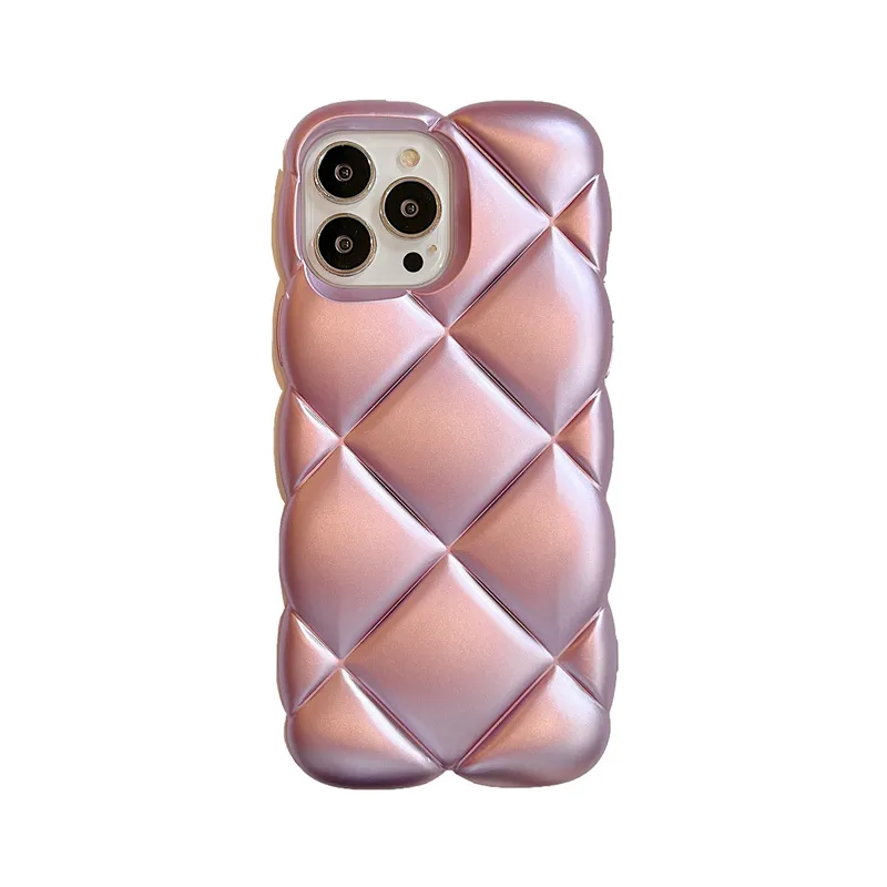 Роскошные 3D Lingge Pattern Case Chane для iPhone 13 11 12 Pro Max XS XR Fashion Back Cover ShockProoft Antive Fall