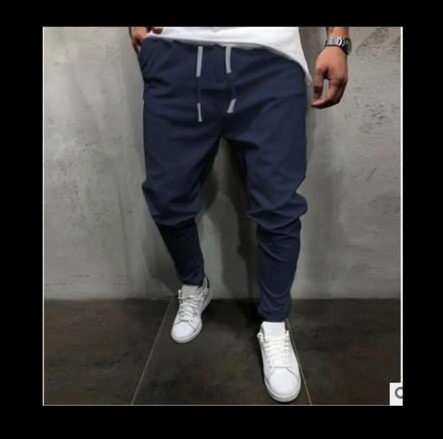 pantaloni di pelle Abbigliamento Abbigliamento Estate Nero / Verde / Cachi Pantaloni casual con cerniera laterale Harem Uomo Jogger Tuta da uomo Club Wear Taglia 30-36 Yph