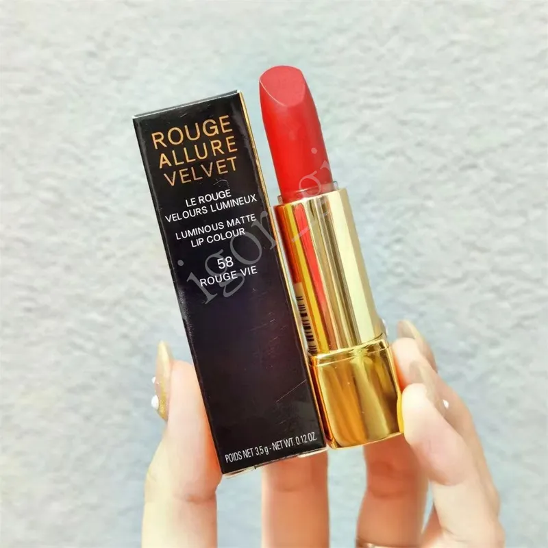 TOP Quality Brand Pressed Lipsticks Rouge Allure Velvet Matte Lip Make up Sticks 3,5g med flerfärgad