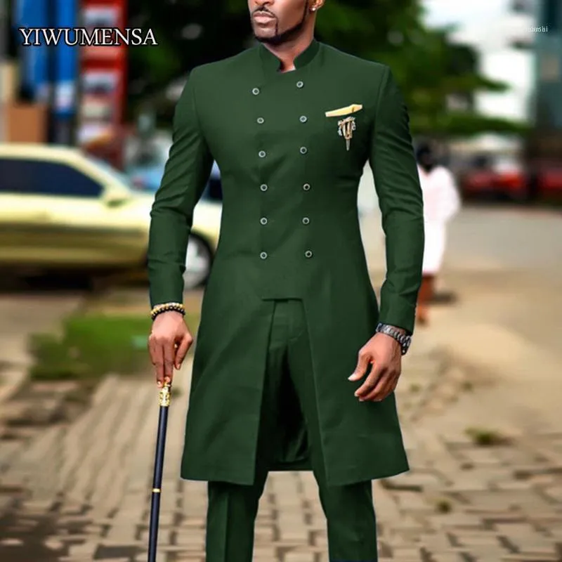 Dubaj Arabski Zielony Slim Fit Wedding Garnitury Dla Mężczyzn Groom Smokingu Smoking Noszenie Casual Man Blazer Custom Made Suit1