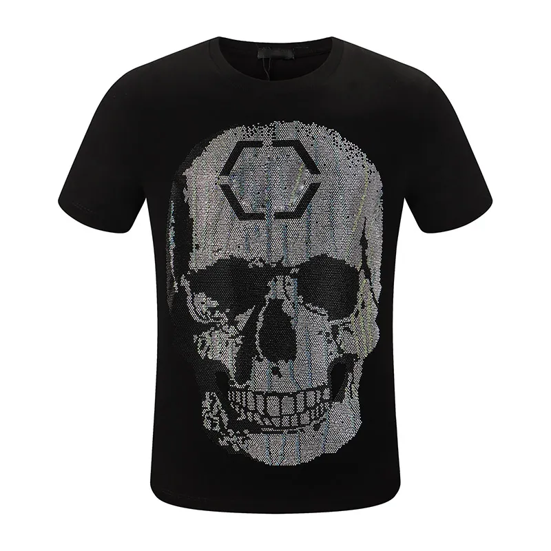 Crystal Skull Tees Designer Mens camiseta de ver￣o Carta de impress￣o de ver￣o Tiger Punk casual tops tee feminino camisetas moda moda de luxo tinta de manga curta 100% algod￣o por atacado