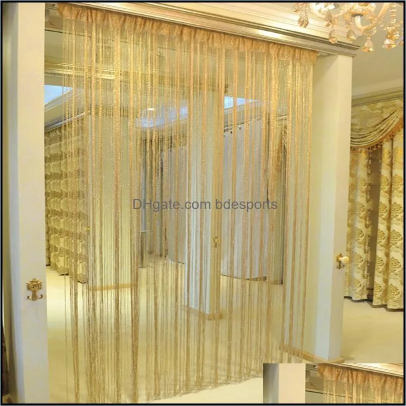 String Curtains Patio Net Fringe For Door Screen Windows Divider Cut To Size String Curtain Shiny Tassel Line Curtains