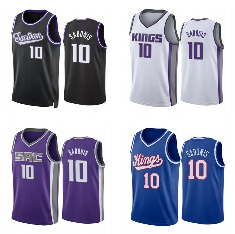 Domantas Sabonis Basketball Jersey Men Youth S-XXL black city version jerseys in stock