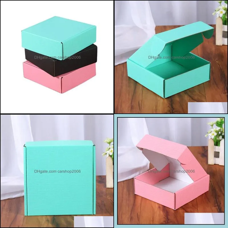 Corrugated Paper Boxes Colored Gift Packaging Folding Box Square Packing Box 15*15*5cm by sea RRB14396