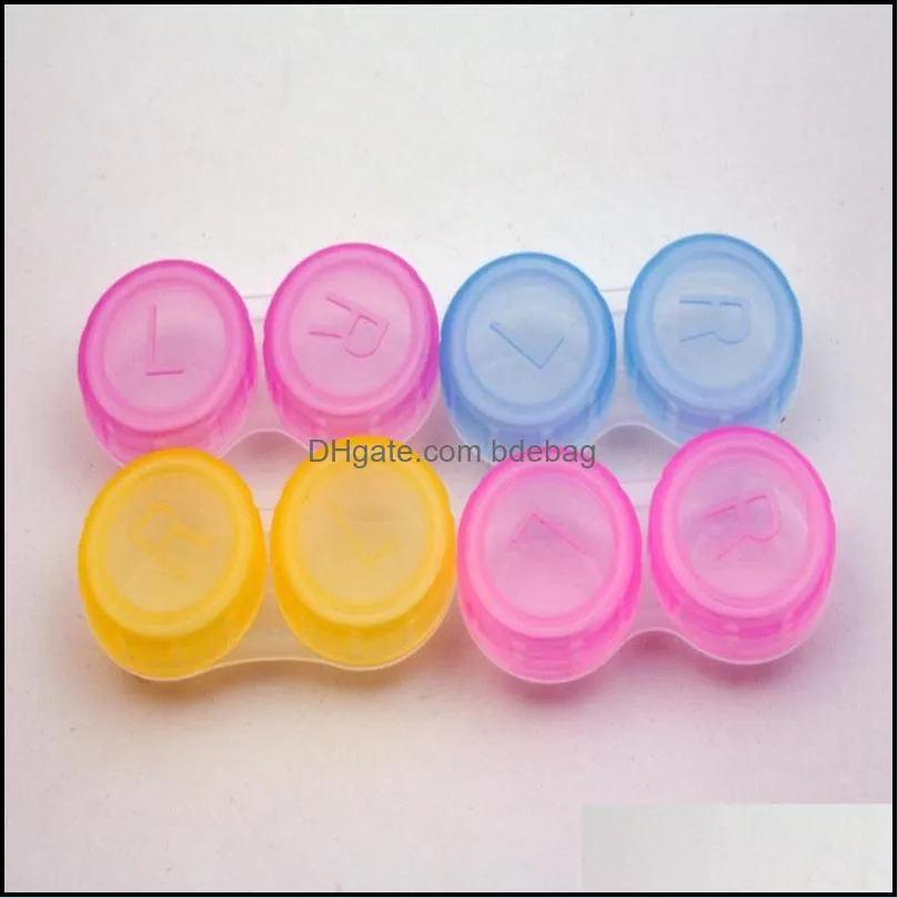 wholesale Empty Clear contact Case Many Colors Dual Boxes Double Soaking storage box