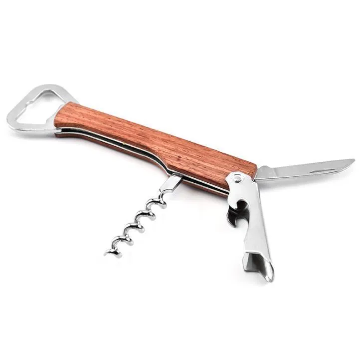 Professional Corkscrew Wine Opener Corkscrew-with Wood Handle Waiters Wines Bottle Openers bar tools 4 styles SN3728