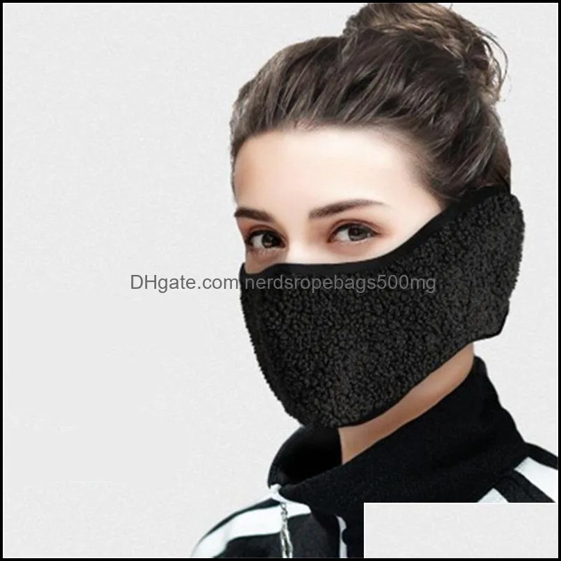 Unisex Earmuff Teddy Cashmere Warm Cotton All-inclusive Ear Masks Riding Reusable Washable Breathable Dustproof Cold Mask 126 V2