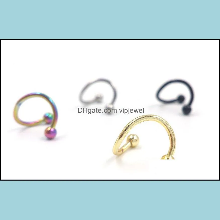 nose ring body art piercing jewelry fashion jewelry type 316 l stainless steel s nose nose ring 100 pcs kka2071