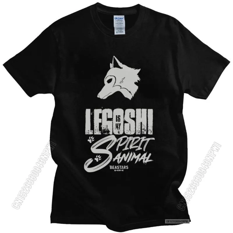 Camisetas masculinas beartars Legoshi é meu animal animal tee homem algodão japão japão mangá de anime camisa redonda colarinho de camiseta streetwear