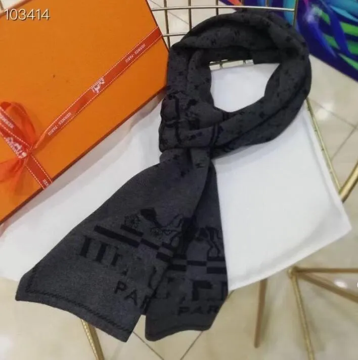 2022 Men classic fashion double-sided cashmere scarf with warm long neck 180 * 30CM