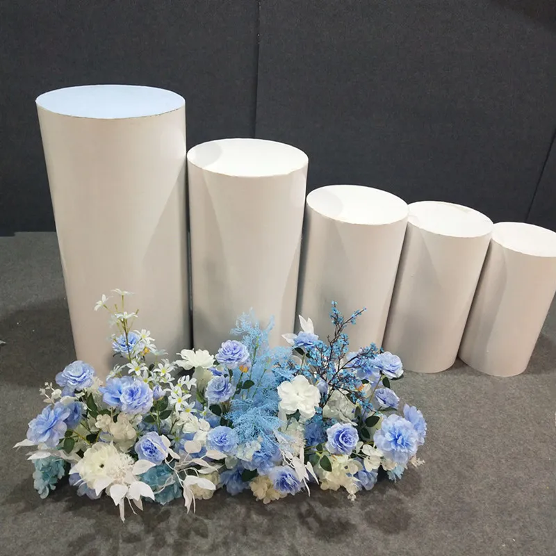 5 stcs producten vleugeltjes ronde cilinder voetstuk display kunstran plint pijlers voor doe -het -zelf bruiloft decoraties vakantie