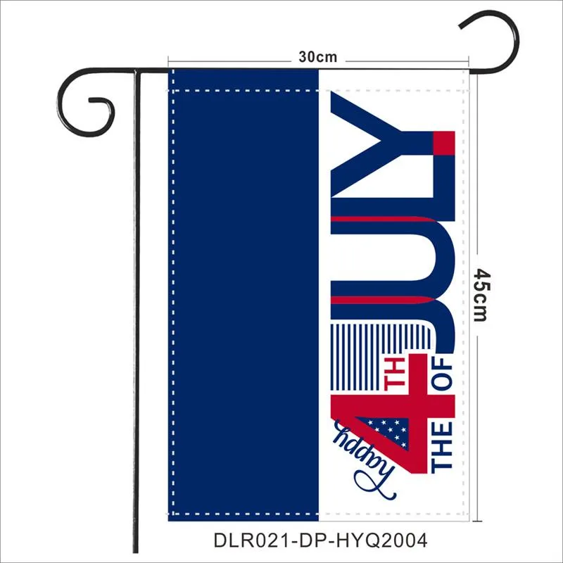 USA Independence Day Pongee Garden Flag 30*45cm Happy 4th July Outdoor Garden Hanging Flag Gnomes Design Garden Banner
