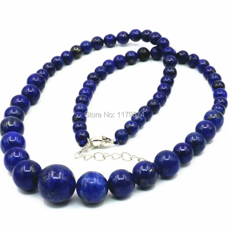 Kedjor Ankomst 6-14mm Lapis Lazuli Tower Necklace Chain For Women Girls Gifts Partihandel Syckelframställningspris 18inchchains