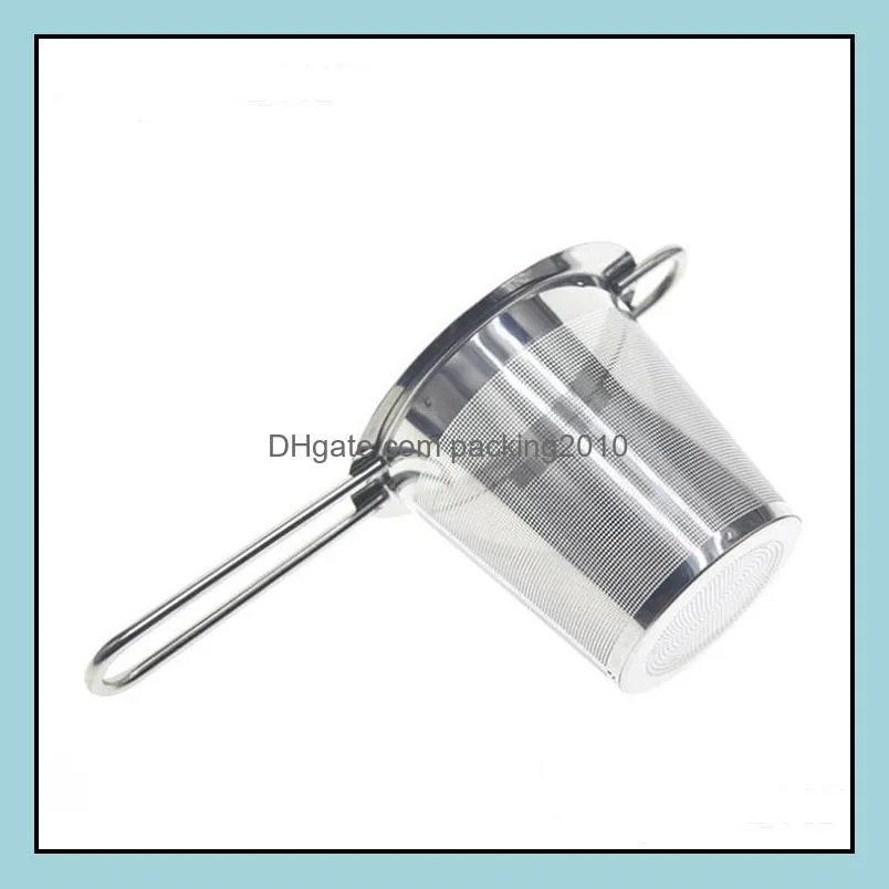 Teapot tea strainer with cap stainless steel loose leaf tea infuser basket filter big with lid SN1597