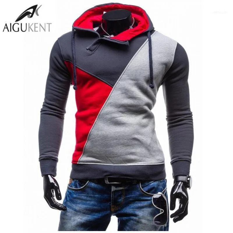 Men's Hoodies & Sweatshirts Wholesale-2022 Men Sudaderas Hombre Hip Hop Mens Lacing Spell Color Long Sleeve Hoodie Sweatshirt Suit Slim Fit