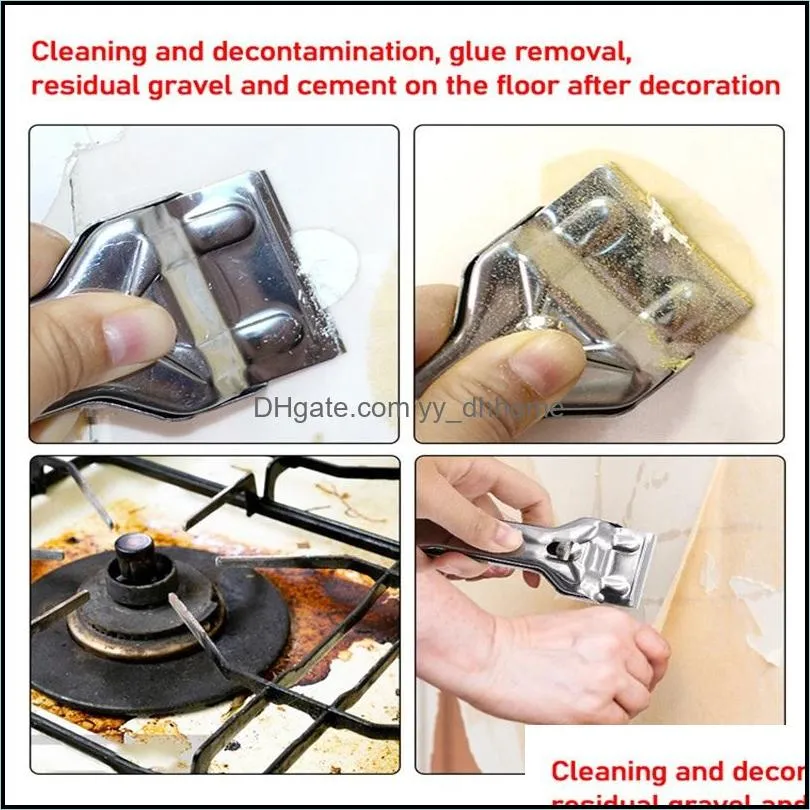 Stainless Steel Scraper Glass Decontamination Woman Man Cleaning Tool Furnace Surface Erasing Knife Kitchen Supplies 3 68ga K2