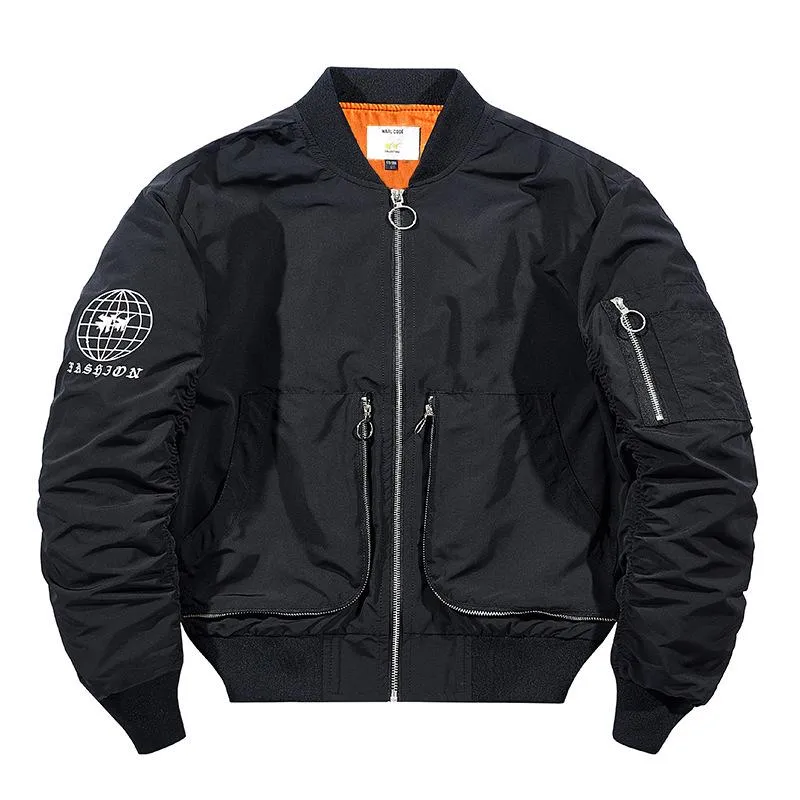 Heren Jackets Black Bomber Jacket Men Fashion Streetwear Hip Hop Autumn Flight Pilot Plus Size 4xl Heren Windschependers's