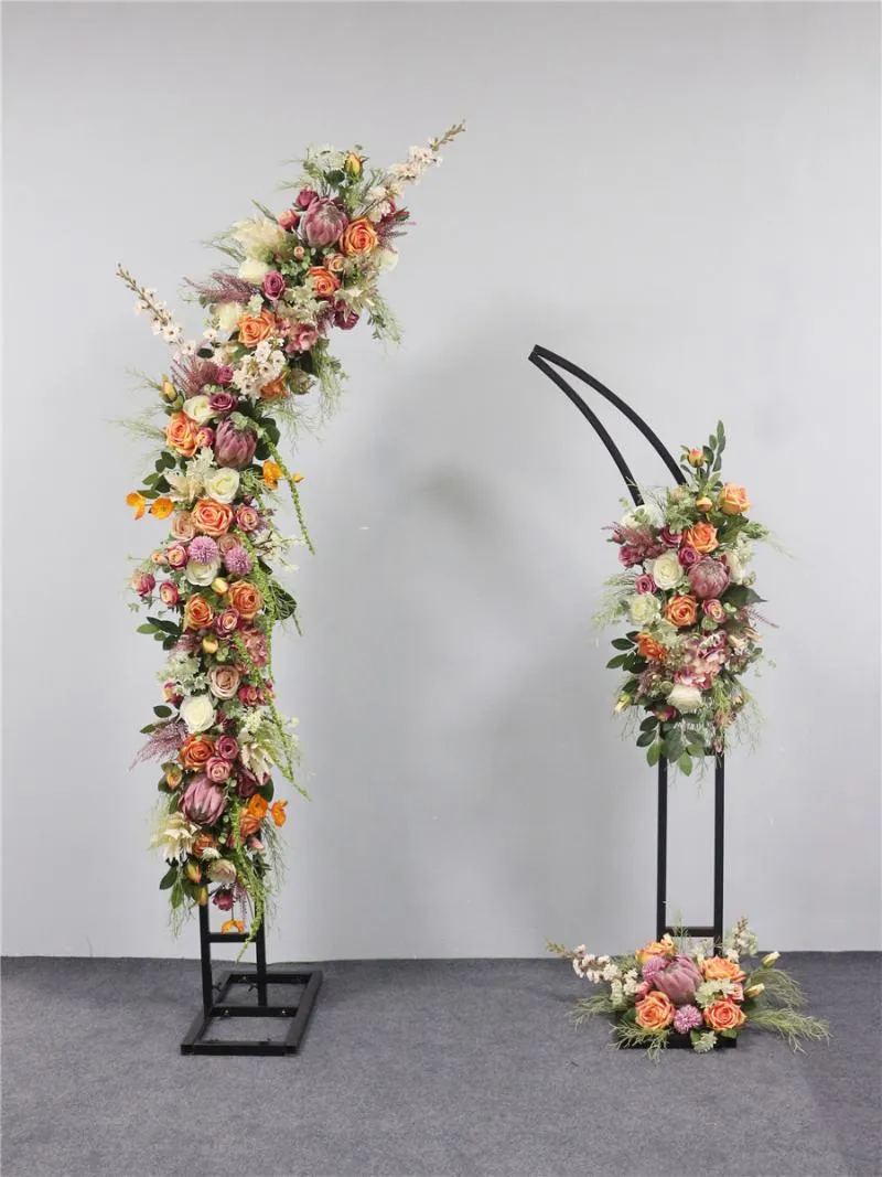 Decorazione per feste, matrimonio, arco in ferro, fiore artificiale, fondale, supporto per decorazioni per piombo stradale