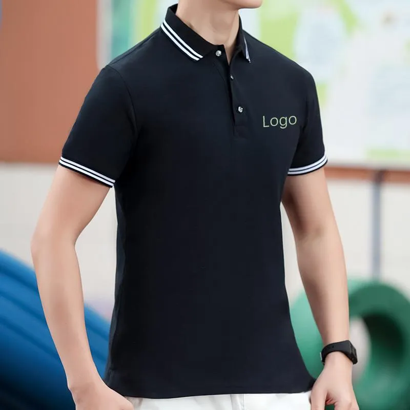 남성용 폴로 커스텀 프린트 PO Unisex Short Sleeve Shirt Men 2022 여름 캐주얼 자수 줄무늬 여성 가족 저지 탑 맨 남성 ''