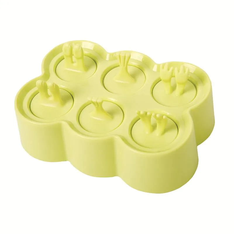 Silicone Ice Cream Mold DIY Homemade Popsicle Moulds Freezer 6 Cells Ice Cube Tray Popsicles Barrel Makers Baking Tools