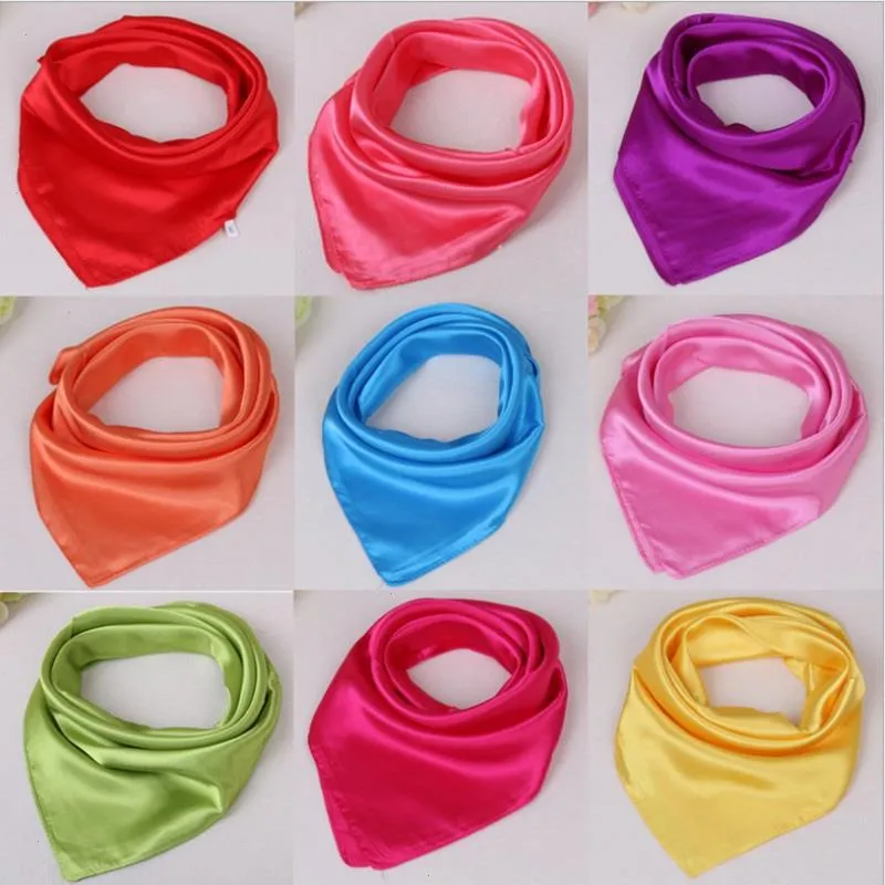 Wzcx 60 60cm bufanda de seda de Color sólido para mujer primavera otoño moda bufandas cuadradas simples para mujer