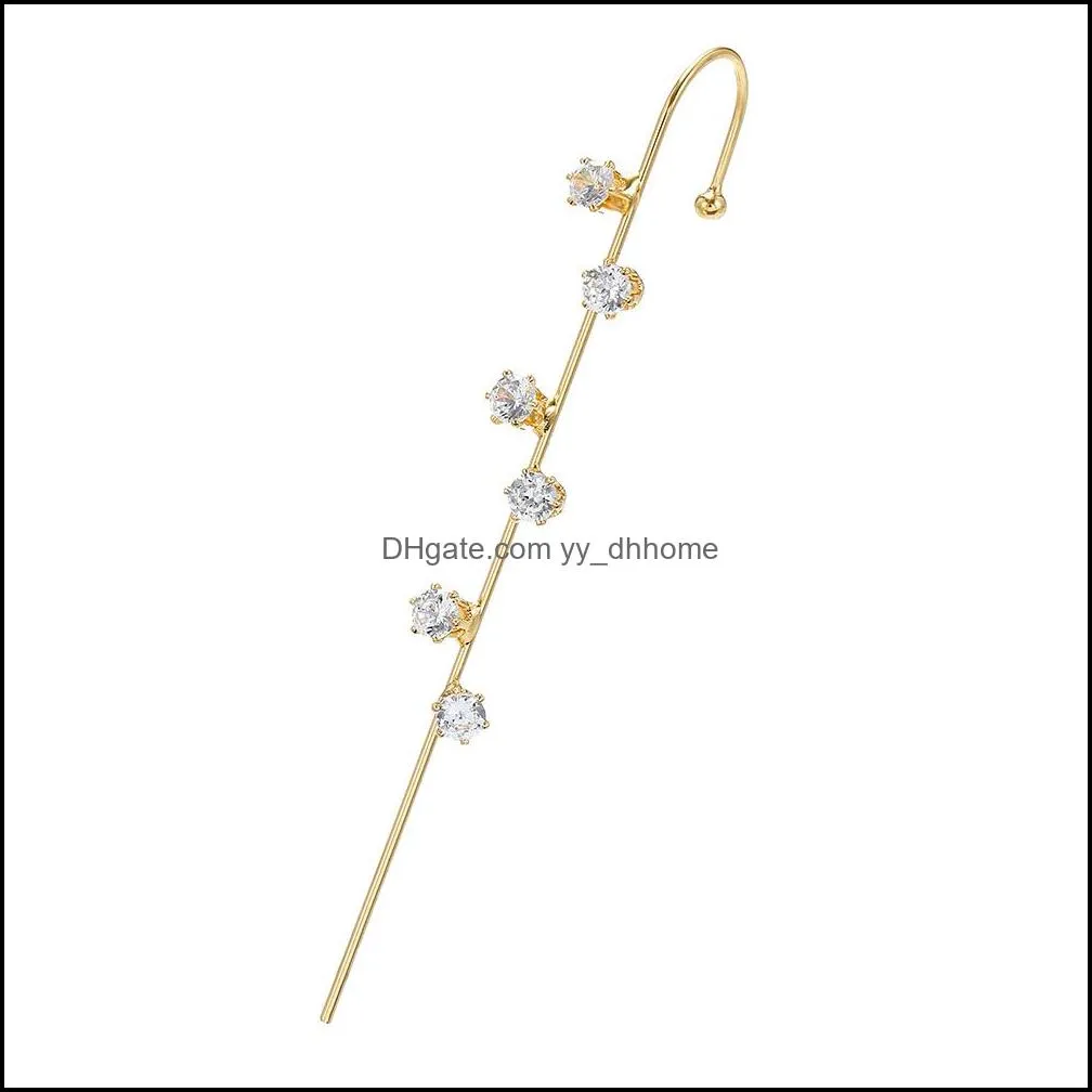 unique rhinestone earrings for women girls 9 styles ear crawler hook earring gold plated ears jewelry gift c522fz