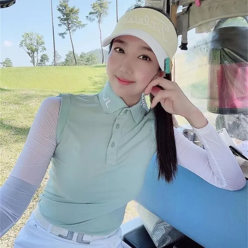 Roupas de golfe femininas esportes ao ar livre manga longa lazer camisa polo fina respirável verão seco rápido respirável 220627