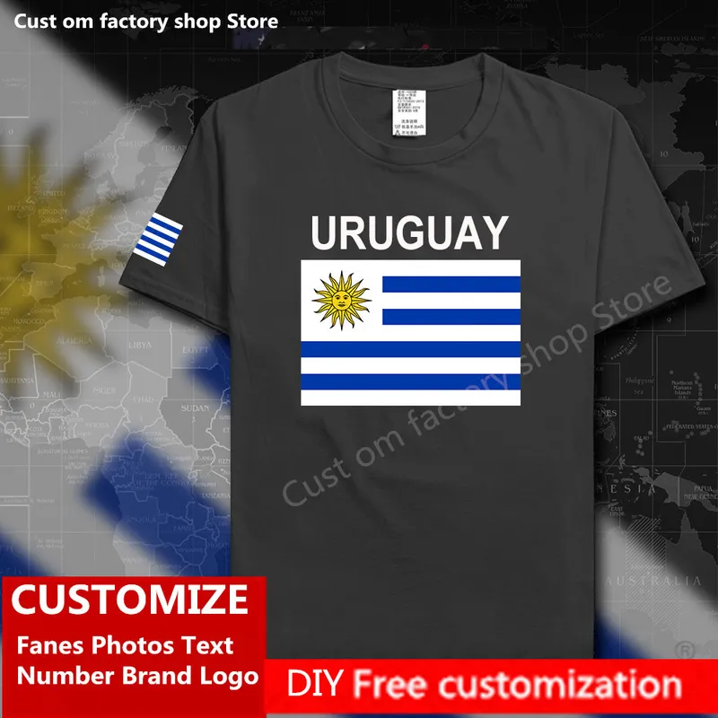URUGUAY Baumwolle T-shirt Benutzerdefinierte Jersey Fans DIY Name Nummer Marke Mode Hip Hop Lose Beiläufige T-shirt URY Uruguayan 220616