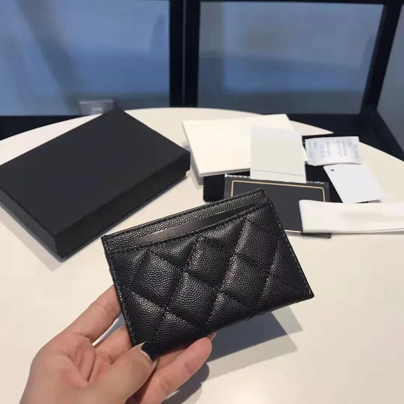 Designer Credit Card Holder High Quality Leather Diamond Pattern Classic Wallet Caviar Sheepskin Coin Purse Unisex Card Holder