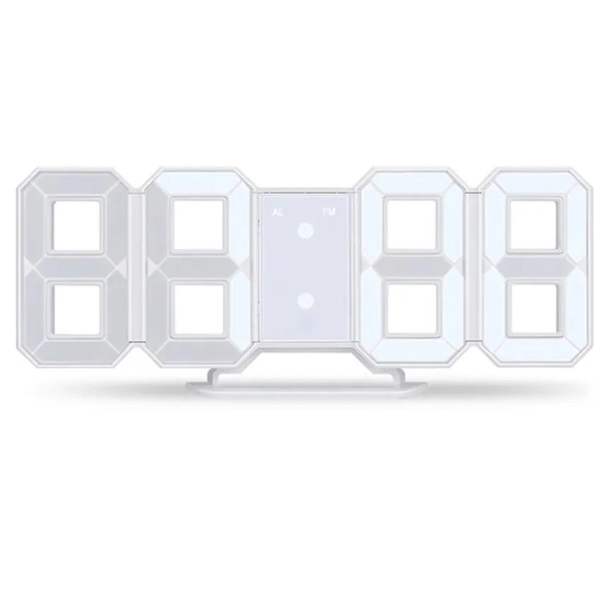 3D LED Duvar Saati Modern Dijital Çalar Saat Ekran Ev Mutfak Ofis Masa 3D LED Duvar Saati Modern Dijital Çalar Saat Ekran Ev Mutfak Ofis Masa