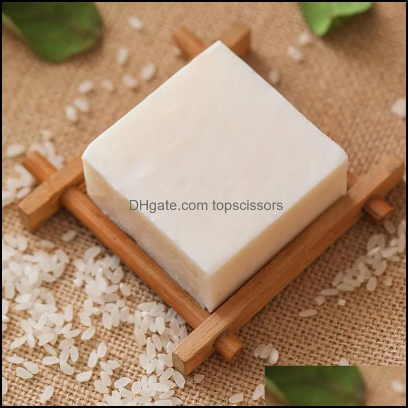 Jam Handmade Natural Rice Milk Soap 60g Deep Cleaning Moisturizing Face Body Skin Care Bath Shower Soap 60pcs