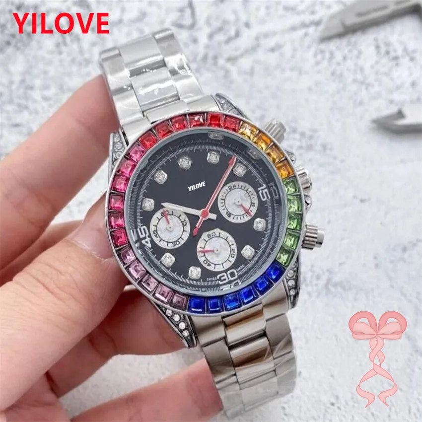 Mens Womens Mission Designer Watch 40mm Quartz 수입 운동 시계 비즈니스 방수 스테인리스 스틸 다이아몬드 Montre De Luxe Gifts Wristwatches