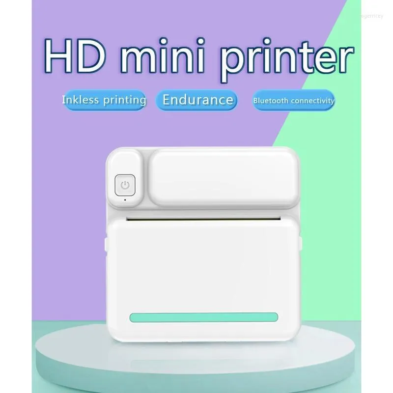 Printers Version Pocket Thermal Printer Mini Wireless Bt Connect PO Label Memo Fel Frågestryck med 1 roll pappersprints Roge22