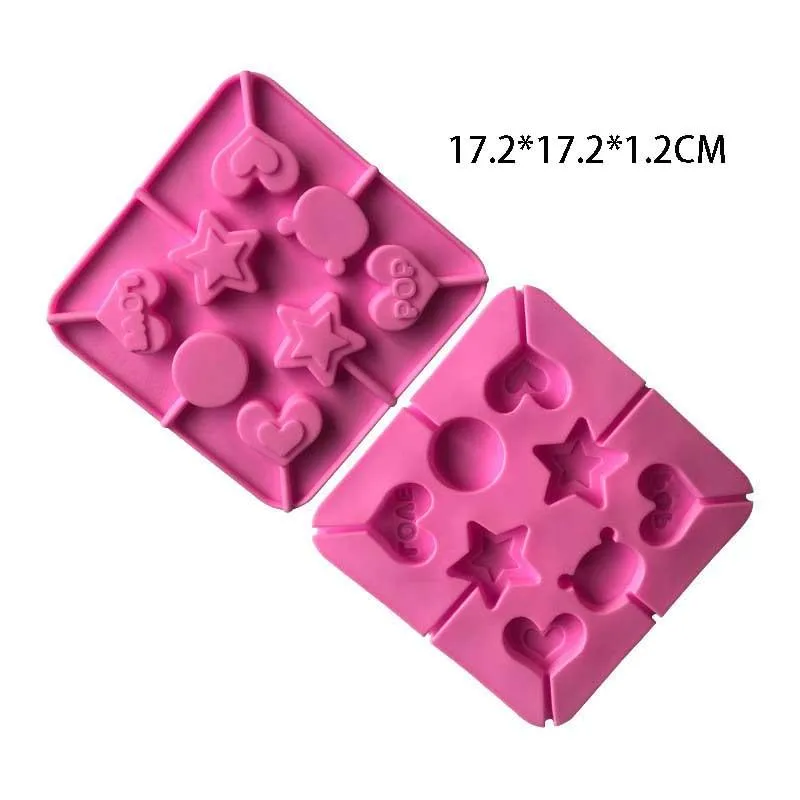 Baking Moulds Love Five Pointed Star Silicone Lollipop Molds Silicone Cake Mold Without Stick