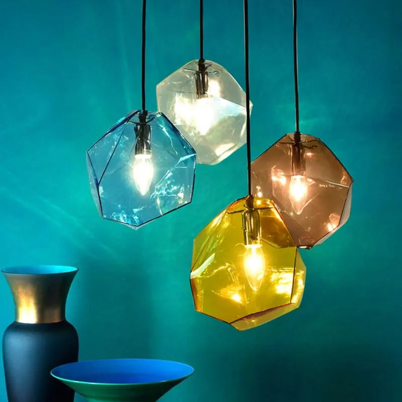 Pendants lampes modernes lumières en verre irrégulières salle à manger salon de cuisine décor de décoration de la lampe de la lampe de la lampe