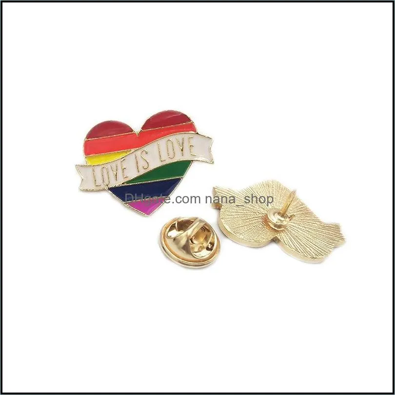 Rainbow color Enamel LGBT Brooches For Women Men Gay Lesbian Pride Lapel Pins badge Fashion Jewelry in Bulk 306 T2