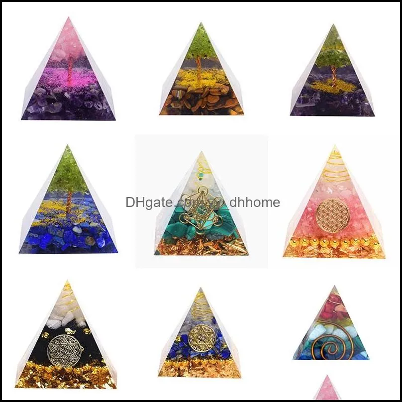 Andere thuisdecor tuinboom van het leven orgone piramide amethist peridot genezing kristalergiegenerator orgoniet beschermt meditatiegereedschap dro