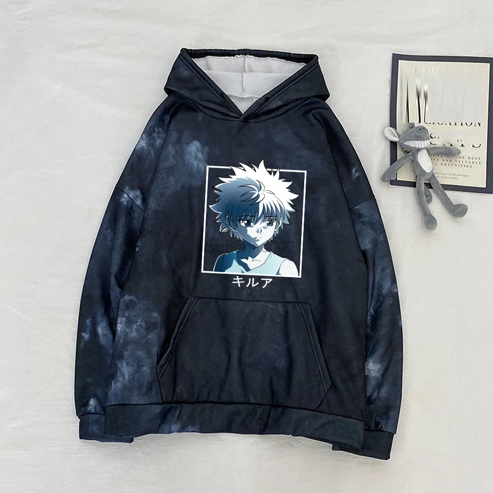 Hunter X Hunter Killua Tie Dye Hoodie Winter Warm Pullover With