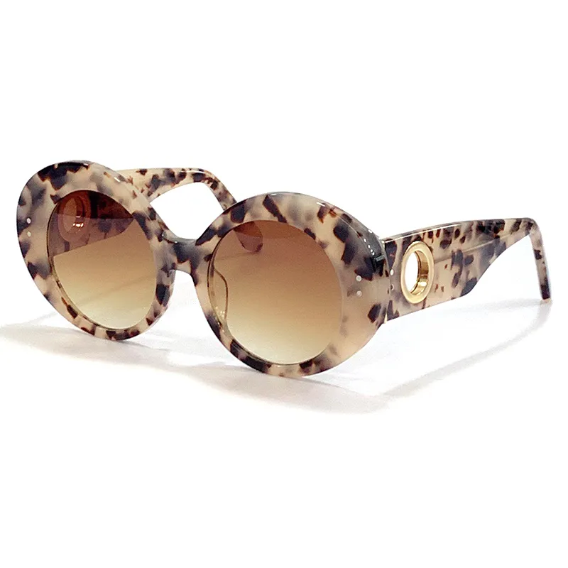Acetate круглая обертывание солнцезащитные очки женщины 2022 мода градиентные очки UV400 защитная черепаха случайные очки
