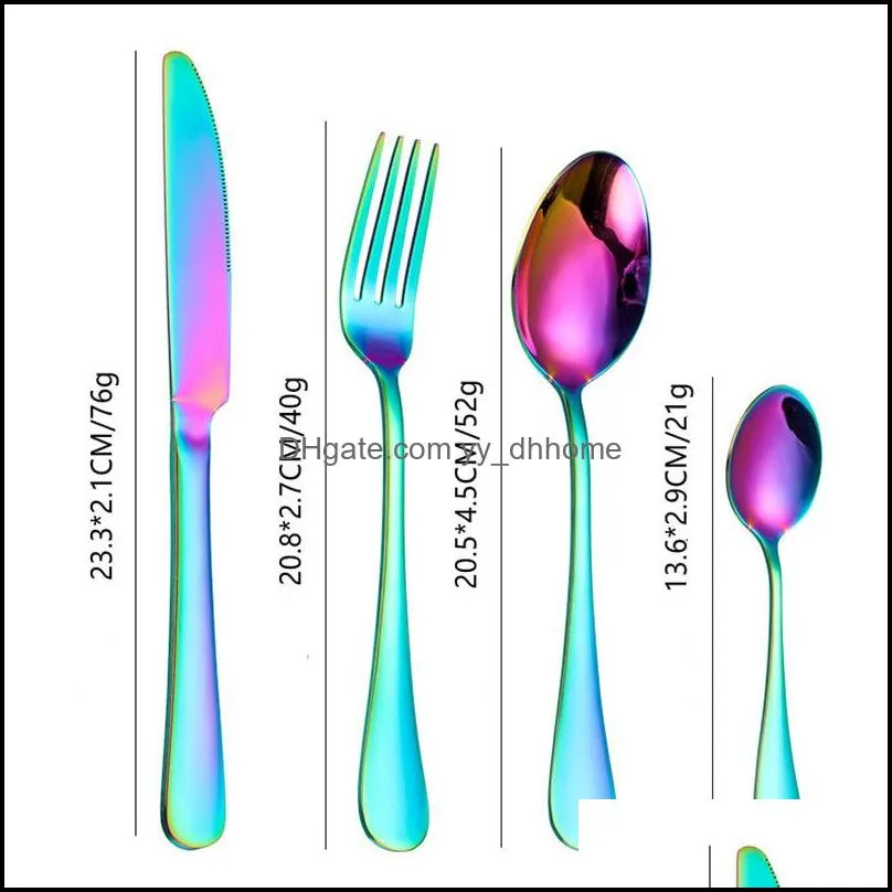 4pcs stainless steel cutlery set wedding gold flatware dinnerware set dishwasher safe